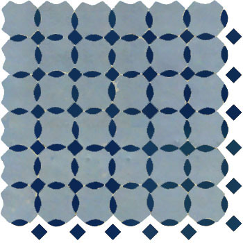 Mosaic House Moroccan tile Kora Z 20-15 Sea Blue Cobalt Blue  zellige, mosaic, zellij, field, pattern, glaze, simple, classic, octagonal 